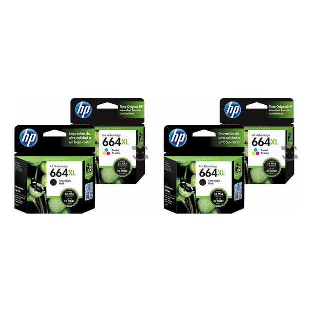 Combo Hp De Cartuchos De Tinta 664xl,2xnegro+2xtri-color