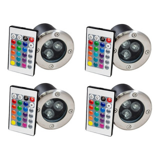 Empotrado De Piso Led 3w Rgb Multicolor Paquete 4 Piezas Empotrado De Piso Led 3w Rgb Multicolor Paquete 4 Piezas