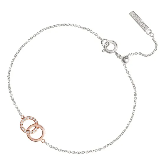 Pulsera Olivia Burton Plata/baño Oro Rosa 18k Objcob28 Mujer