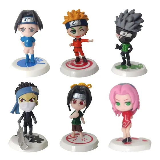Figuras Naruto Gashapon Set 6pzs Sasuke Kakashi Sakura 8cm