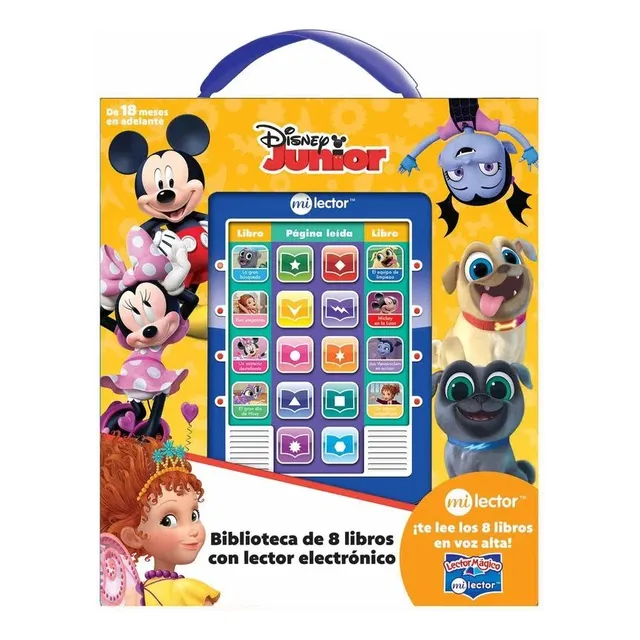 Biblioteca 8 Minilibros Con Lector Electrónico Disney Junior