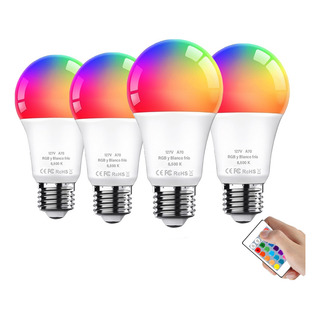 Rgb Bombillas Inteligentes De Cambio De Color 4pcs 12w Rgb Bombillas Inteligentes De Cambio De Color 4pcs 12w