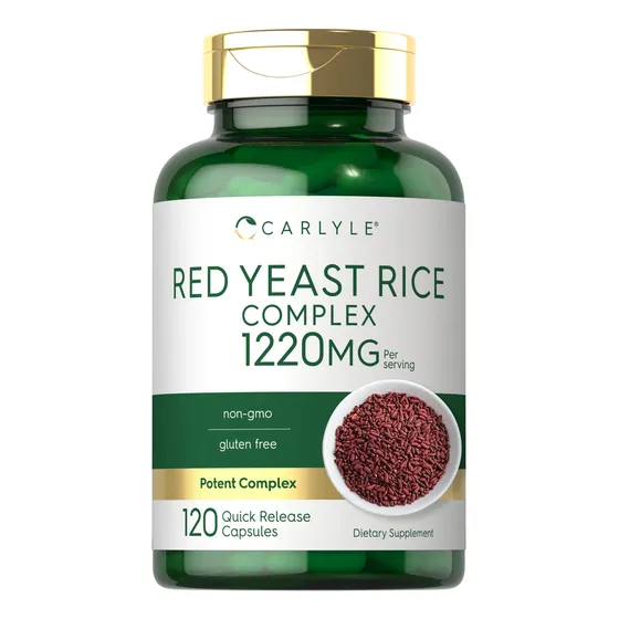 Suplemento Carlyle Red Yeast Rice Complex, 1220 Mg, 120 Cáps