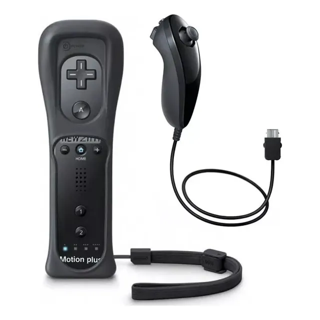 Control 2 En 1 Para Wii Wiimote Negro O Blanco Con Nunchuck