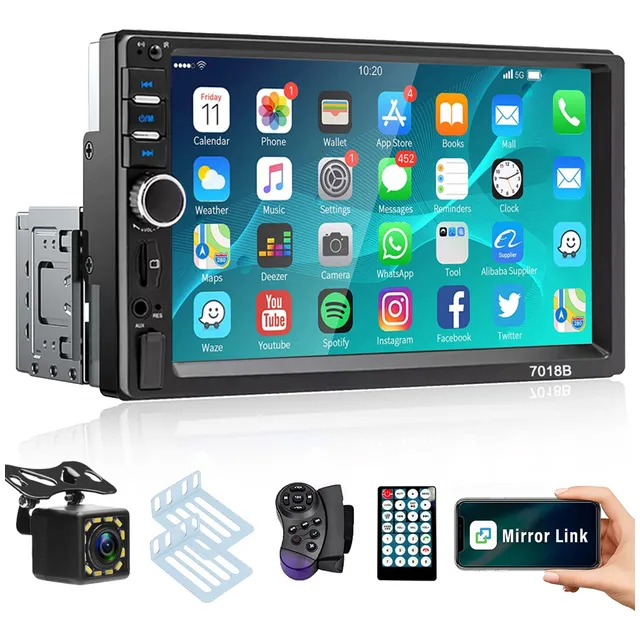 Auto Estéreo Pantallas Táctiles 1 Din 7in Mirrorlink Cámara