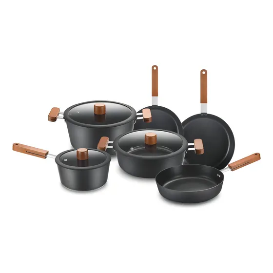 Batería Juego Ollas Schaffhausen 9 Piezas Color Negro