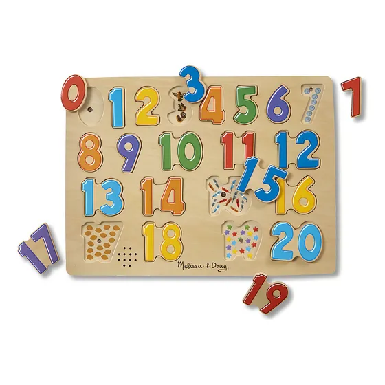Melissa & Doug Rompecabezas De Madera Con Efectos De Sonido (21 Pcs)- Números