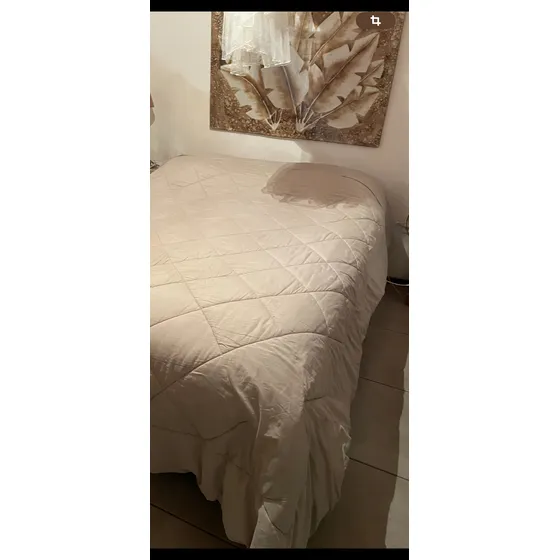 Acolchado De Divino Queen 2,60 X 2,30 Gris Reversible Gris Claro Lisa