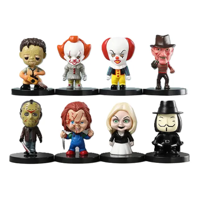8 Figuras Villanos Peliculas Terror, It, Chucky Jason Freddy