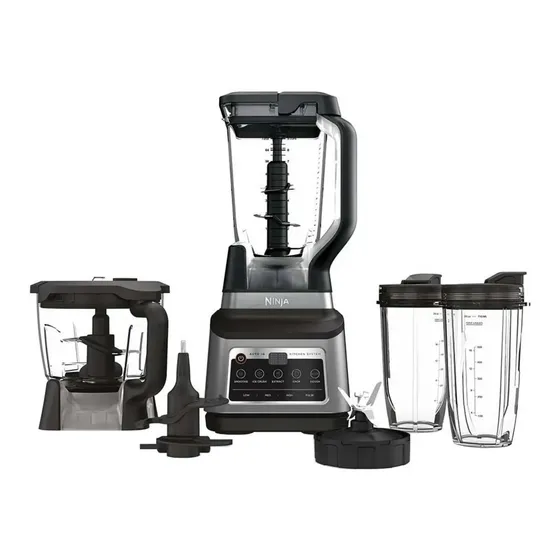 Licuadora Ninja Professional Plus Auto-iQ BN800 2.129 L negra y acero inoxidable con vaso de plástico - Incluye 5 accesorios