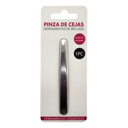 Pinza Depilación Cejas Facial Acero Inoxidable Punta Plana