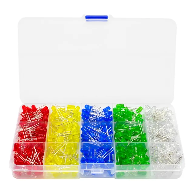 Kit De Diodos Led Juego De 500 Piezas Varios Colores + Caja.
