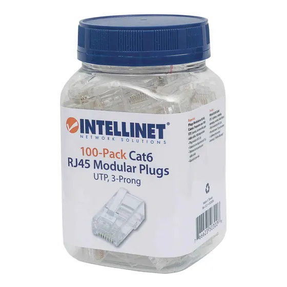 Plugs Modulares Rj-45 Cat6 Intellinet Bote Con 100 Pz 503006