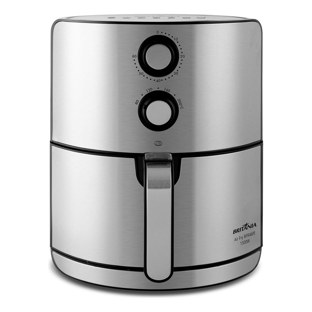 Air Fryer Antiaderente 4,6l 1500w Bfr46pi Prata Britânia Air Fryer Antiaderente 4,6l 1500w Bfr46pi Prata Britânia