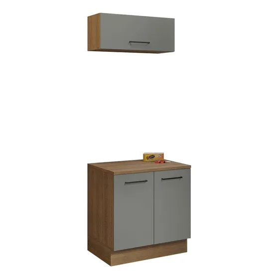 Kit Mueble Para Garaje Multiuso Madesa Agata 80cm Mg Color Marrón/gris