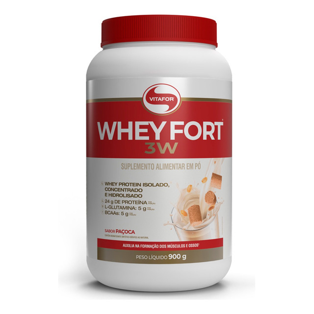 Whey Fort 3w 900g - Vitafor Concentrado Isolado Hidrolisado Whey Fort 3w 900g - Vitafor Concentrado Isolado Hidrolisado