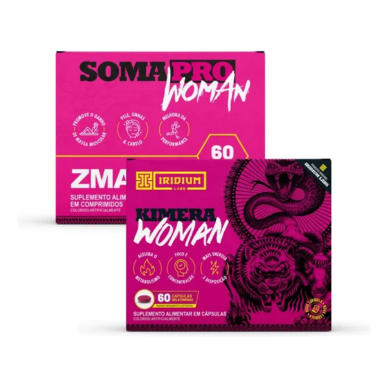 Kit Feminino Kimera Woman + Soma Pro Woman Zma Pré Hormonal Sabor Sem sabor