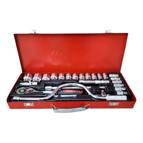 Set De Dados Y Rachet 1/2 24 Piezas Con Ext. Curva Roccia