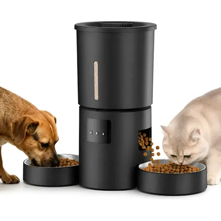 Comedouro Automático Duplo Pet Wifi 4.2l Para Cães E Gatos 5v Preto