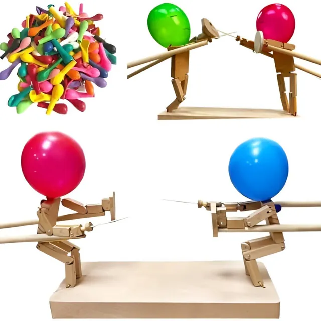 Marioneta Esgrima Juego Madera Dedo Lucha Niños Familia Mano