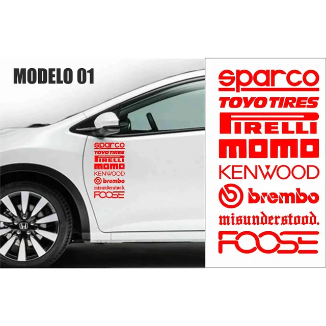 Set De Calcos Marcas Sponsors Ploteo Tuning Stickers Auto