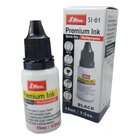 Tinta Indeleble Shiny Si-61 15ml (Tinta Negro)
