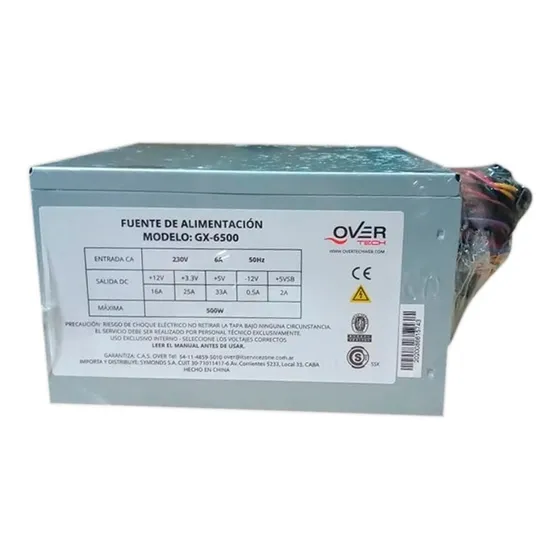 Fuente De Alimentación Overtech Gx-6500 500w 230v Pce