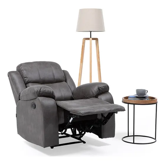 Bergere Reclinable Isabel Beige-grey Color Gris oscuro Diseño de la tela Big ponme
