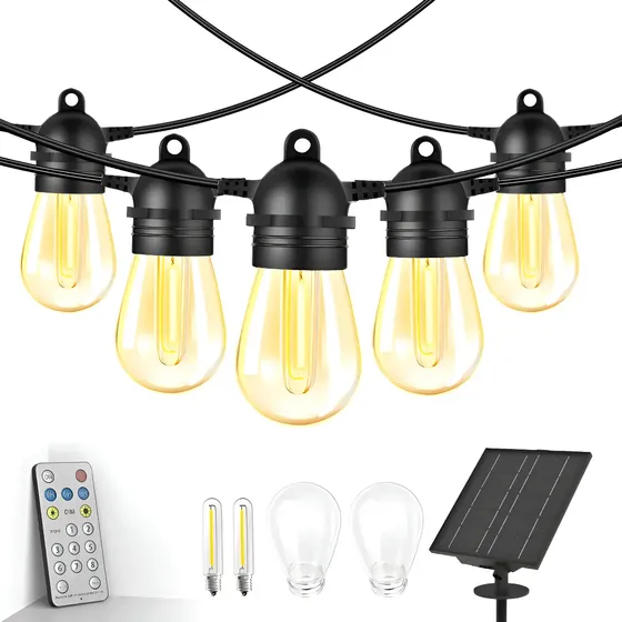 Jr Guirnalda De Luzes Externas Solar 30m 30+2 Led Focos