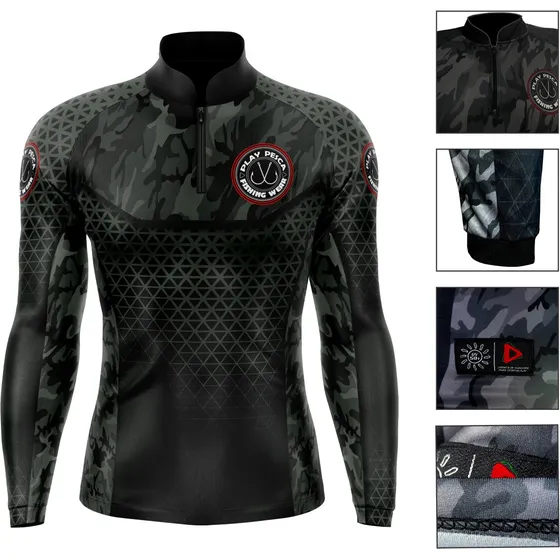 Camisa Camiseta Blusa Pesca Proteção Solar Uv50 Camublack