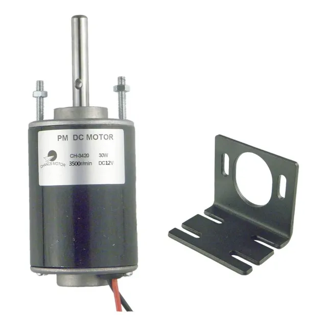 Motor De Ímã Permanente 12vdc 3500 Rpm De Eixo Longo Com Sup