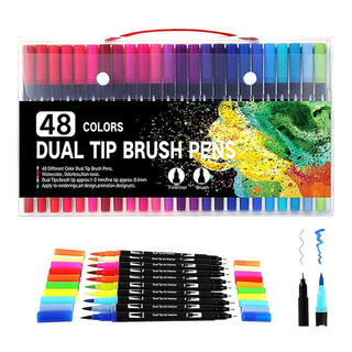 Marcadores Dual Pen Brush Paquete De 48 Pzas Doble Punta Marcadores Dual Pen Brush Paquete De 48 Pzas Doble Punta
