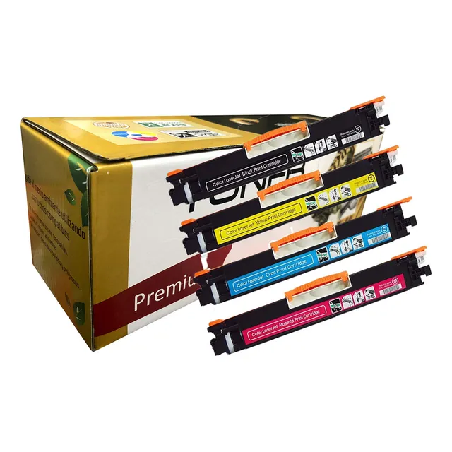 El Tigre Cartucho De Toner Genérico Ce310 Color Cian, Magenta, Amarillo, Negro Compatible Con Ce310, Ce311, Ce312, Ce313, Cf350, Cf351, Cf352, Cf353, Cp1025, Cp1025nw, Laserjet Pro 100 Color Mfp