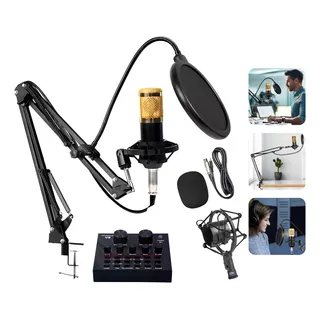 Kit Microfone Condensador Mesa Ăudio Podcast Profissional Kit Microfone Condensador Mesa Ăudio Podcast Profissional