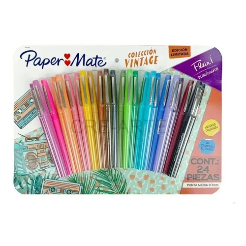 Marcadores Permanente Punta Media Paper Mate Vintage X24