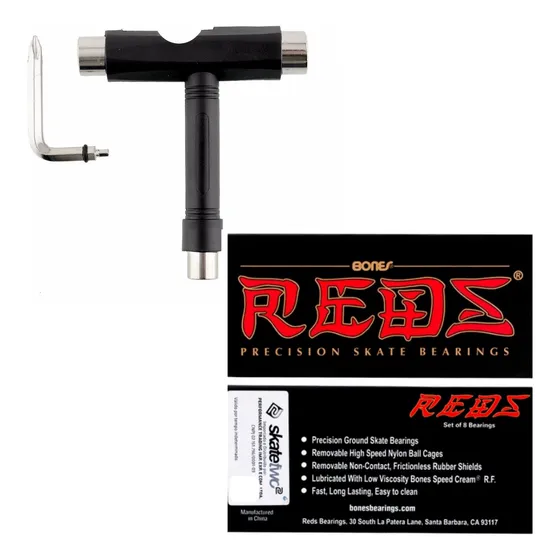 Rolamento Redbones Reds Skate Ou Long Original + Chave T 
