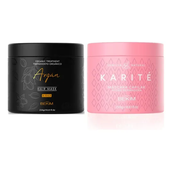 Máscara Karite X 250 Ml + Máscara Argan X 250 Ml Bekim