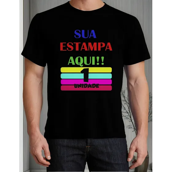 Camiseta Camisa Personalizada Algodão Sua Ideia Logo empresa