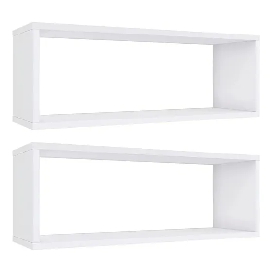Kit 02 Nichos 50x25 Mdf Branco Escritório Quarto Cozinha