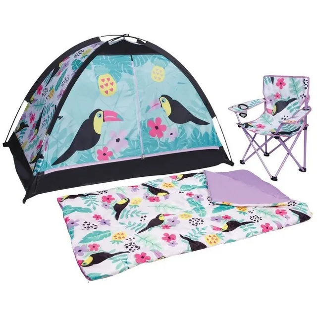 Set Carpa Silla Y Sleeping Bag Niñas Camping Importado Grand