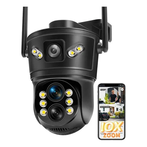 Cámara Ip Wifi Wifi De 12mp 6k, Zoom De 10x De Tres Lentes