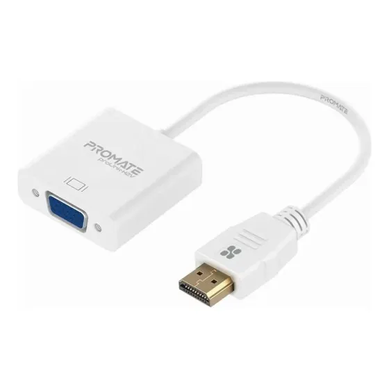 Adaptador De Hdmi A Vga Promate 1080p - Blanco