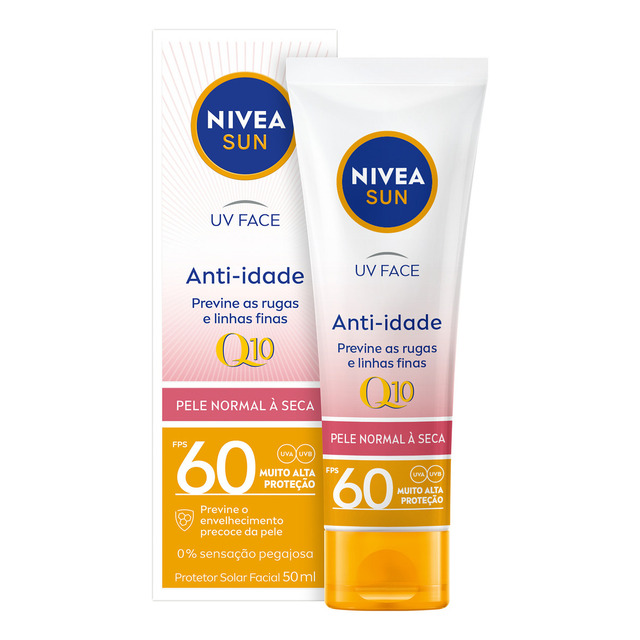 Nivea Sun Protetor Solar Uv Face Q10 Anti-idade Fps 60 50ml Nivea Sun Protetor Solar Uv Face Q10 Anti-idade Fps 60 50ml