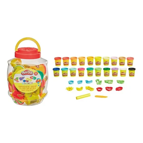 Set Play Doh Plastilina Masa Moldeable 20 Colores 14 Moldes