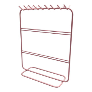 Suporte Para Acessórios Horizontal De Ferro 19cm - Oikos Cor Rosa Suporte Para Acessórios Horizontal De Ferro 19cm - Oikos Cor Rosa
