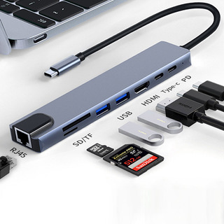 Hub Usb C 8 En 1 Adaptador Multipuerto Para Macbook ProiPad Hub Usb C 8 En 1 Adaptador Multipuerto Para Macbook ProiPad