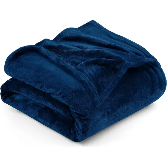Manta Microfibra Suave Antistática, Navy, 229 X 168 Cm, Para