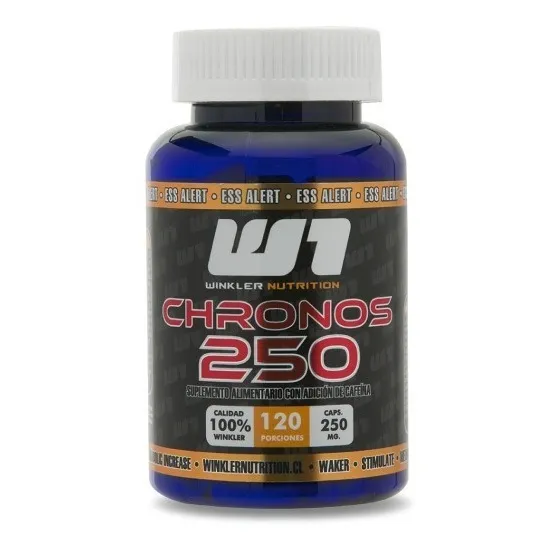 Cafeína Chronos 100% 250 Mg. 120 Cáps. Winkler Nutrition Sabor Cápsulas