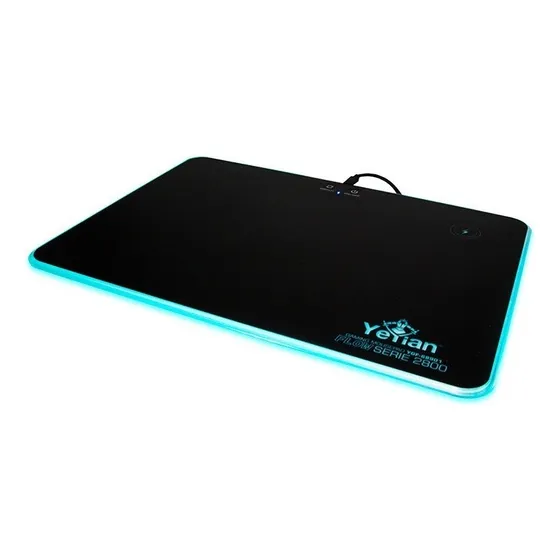 Mousepad Gamer Yeyian Flow 2700, 36cm x 26cm, Grosor 6mm, RGB Luz, NTIDERRAPANTE, Con Carga Inalambrica, Negro, YGF-68901