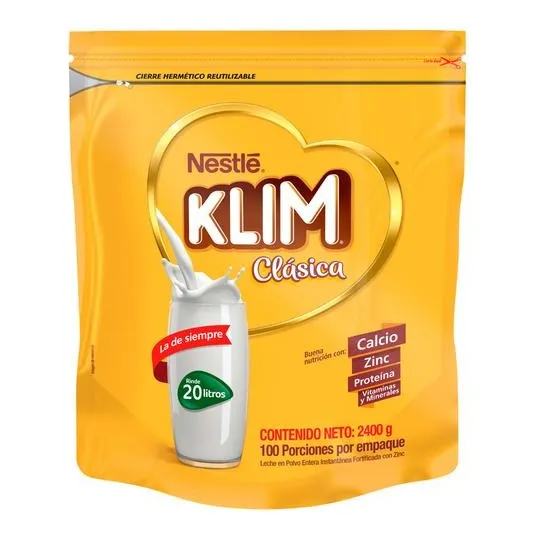 Leche En Polvo Klim Clásica Bolsa X 2400 Gr - 12 M A 3 Años